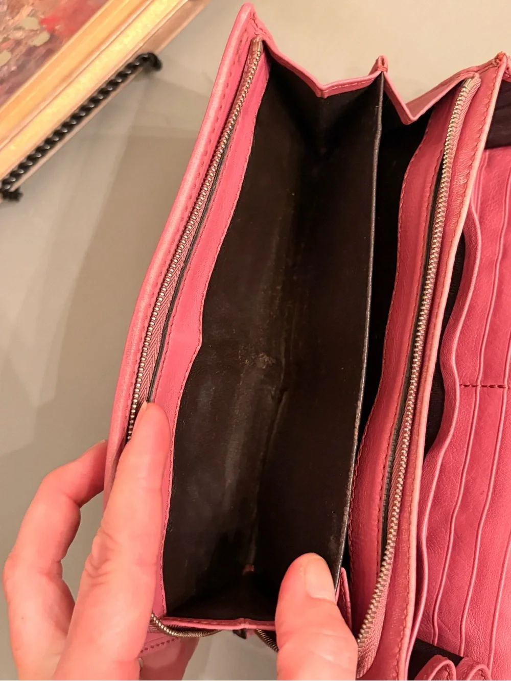 Vintage Gucci Interlocking G Canvas Continental Flap Wallet with Pink Leather - Picture 10 of 16